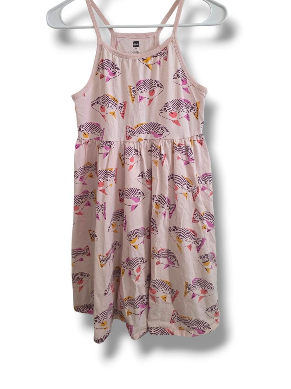 Tea Collection Girls 16 Pink Tropical Fish Racerback Twirl Dress